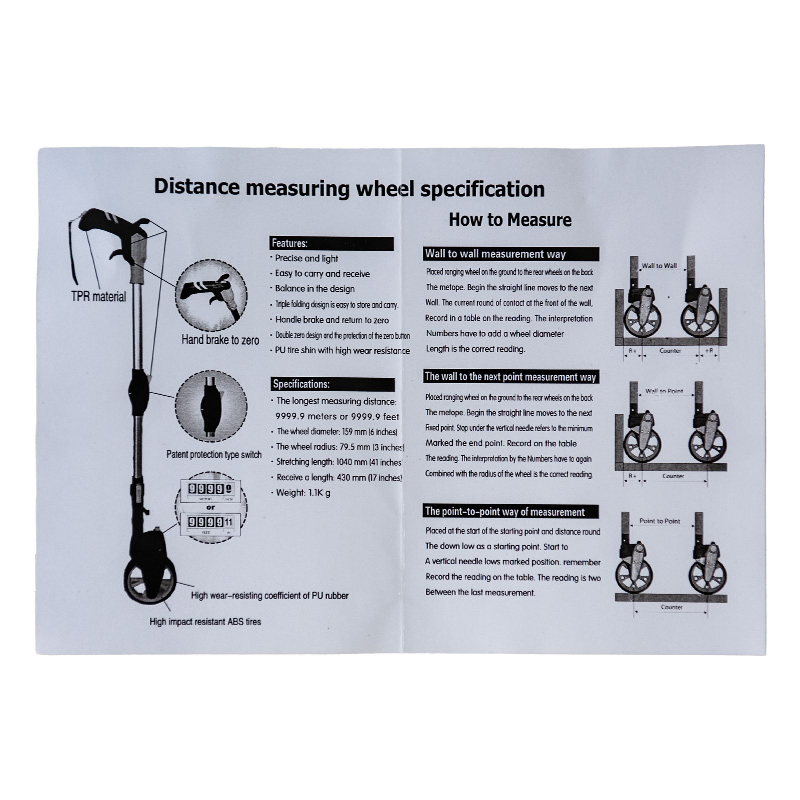 Rolling Road Distance Measuring Wheel Gz11 (mechanical counting, foldable)