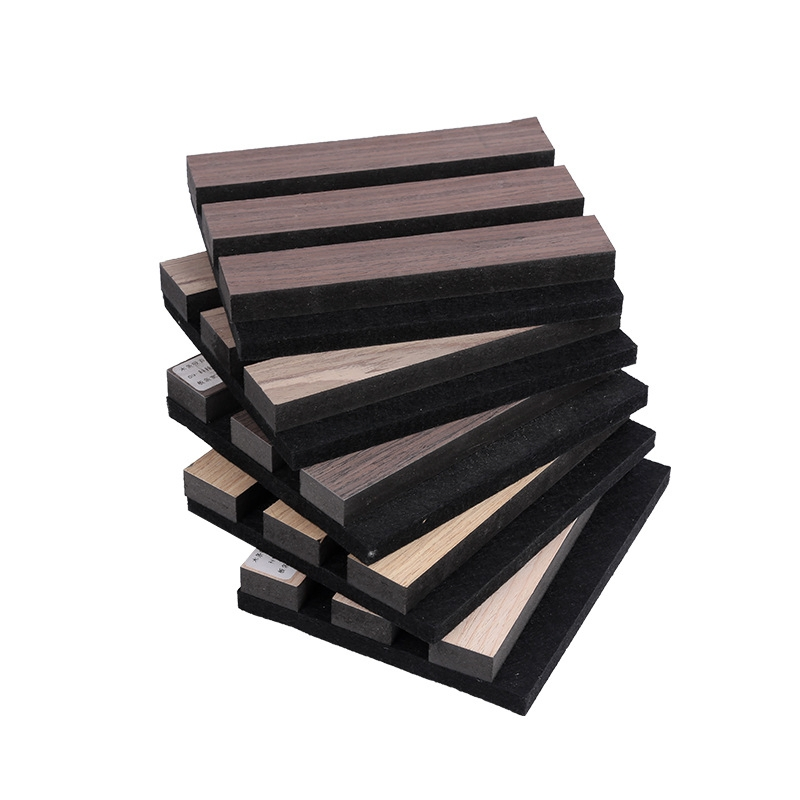 MDF Wood Slat Acoustic Panels with Carved Patterns for Wall Decoration