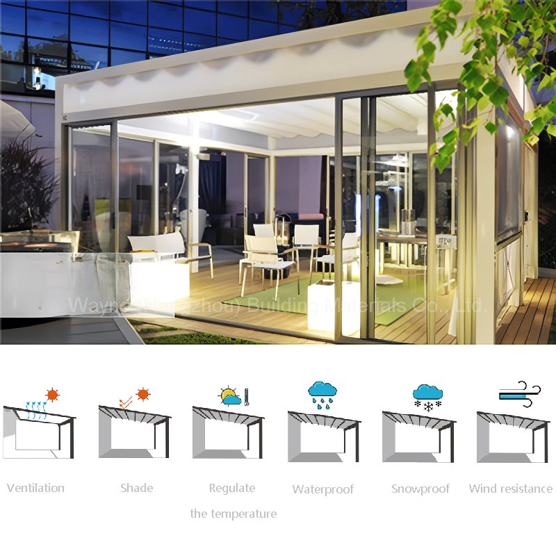 China Factory Outdoor Electric Waterproof Motorized Retractable Awnings Electric Retractable Awning