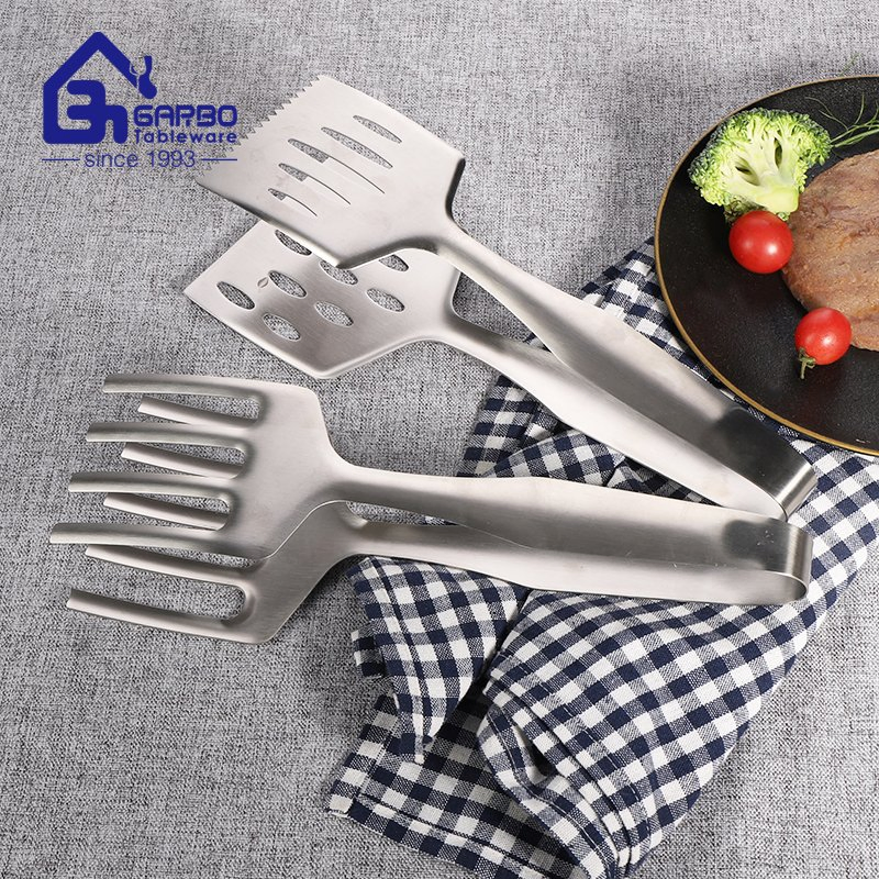 Wholesale Fancy Kitchen Cooking 201 Stainless Steel 10 Inch Long Steak Turner Fork Kitchen Utensil