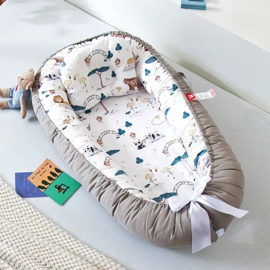 Pure Cotton Portable Newborn Baby Bed Flexible Folding Baby Travel Bed Nest Sleeping Baby Lounger