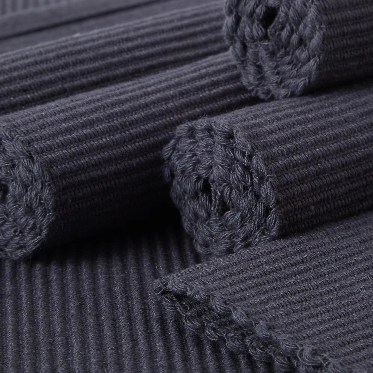 Good Quality Customised Modern Colours 48X33 Cm Ribbed Cotton Fabric Placemats