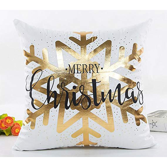 Metallic Printing Throw Cushions with Christmas Designs