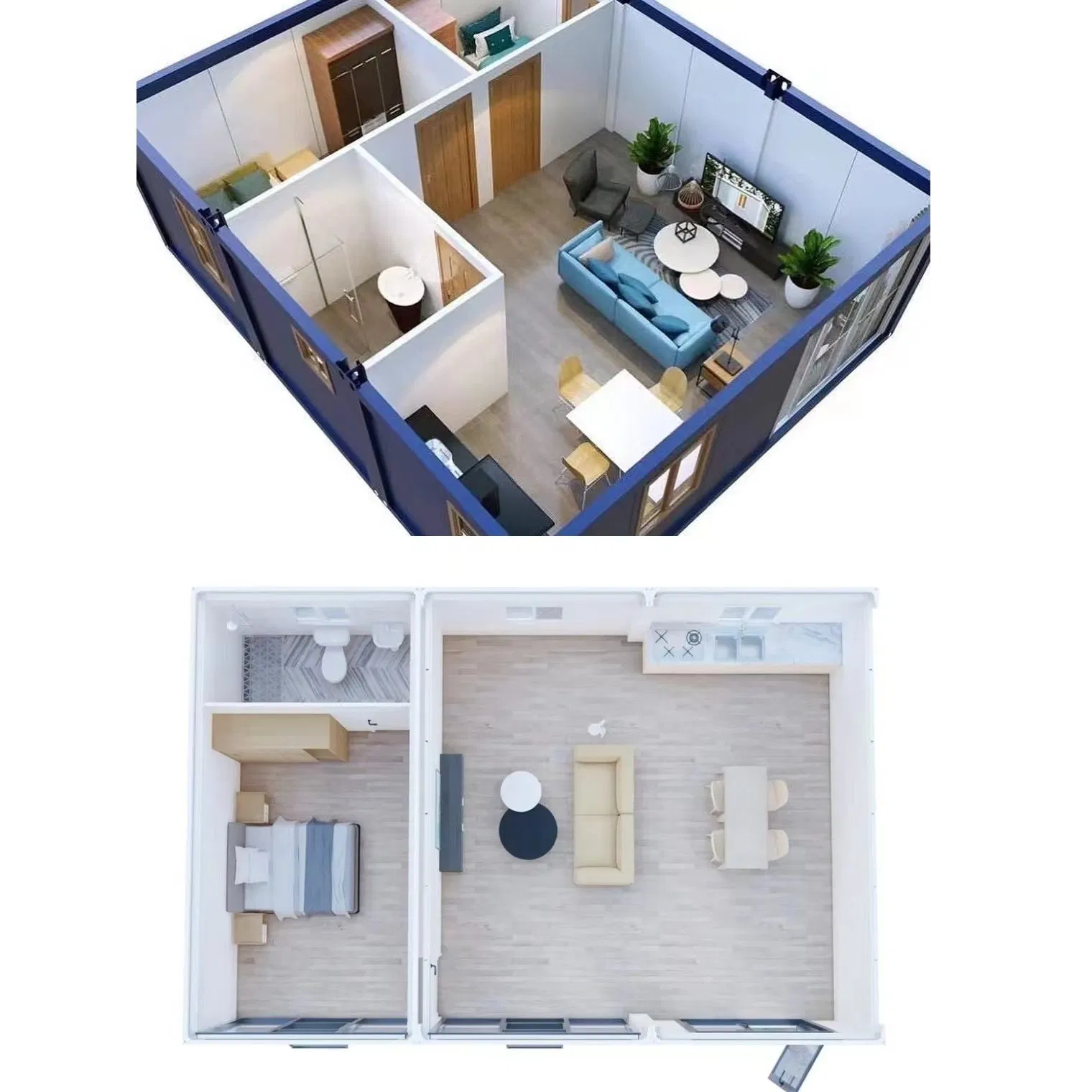 Tiny Home Portable Toilet Glass Container House Modular Frame Transportable Houses