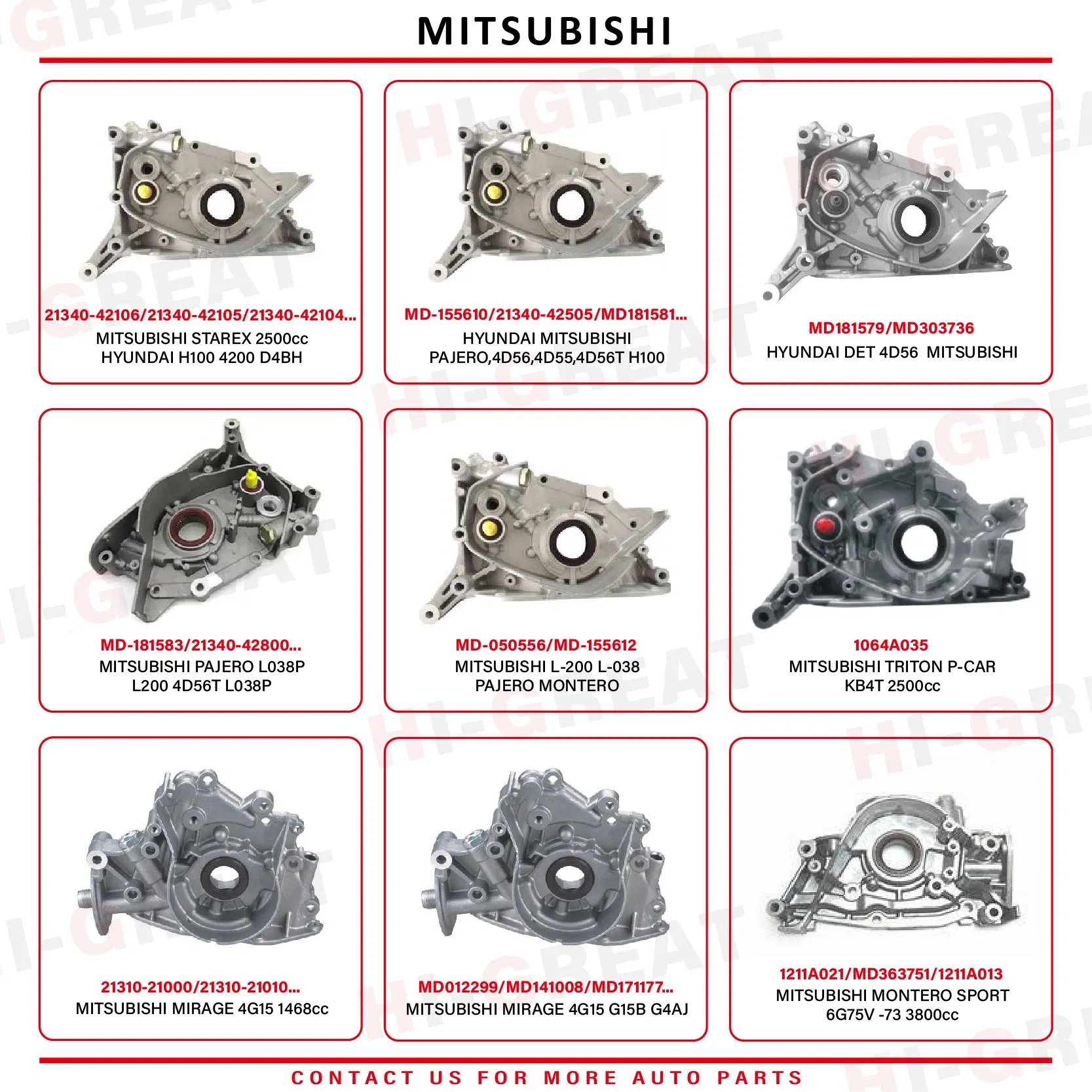 Масляный насос для Mitsubishi 4D56u L200 Pajero