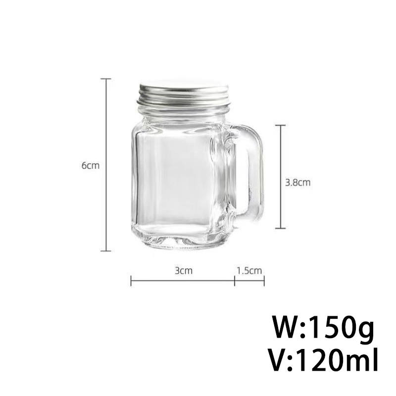 Mini Transparent Glass Bottle Coffee Concentrate Bottle Glassware Glass Cup with Handle