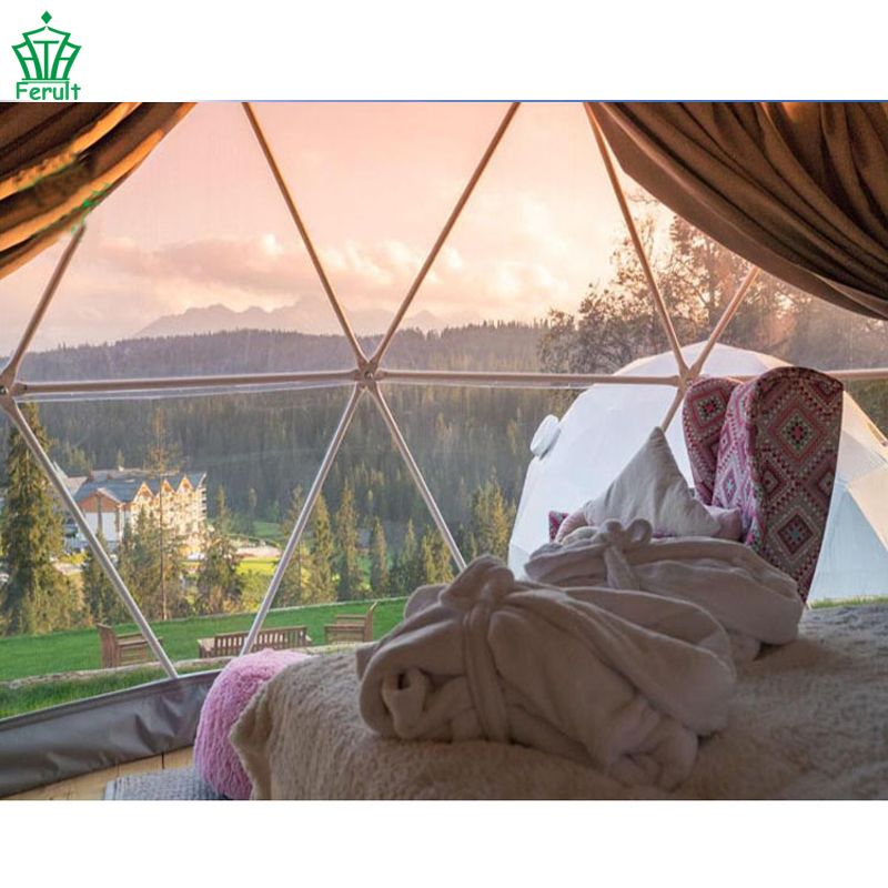 Wholesale Sale 6m Half Geodesic PVC Coated Glamping Steel Dome House Tent