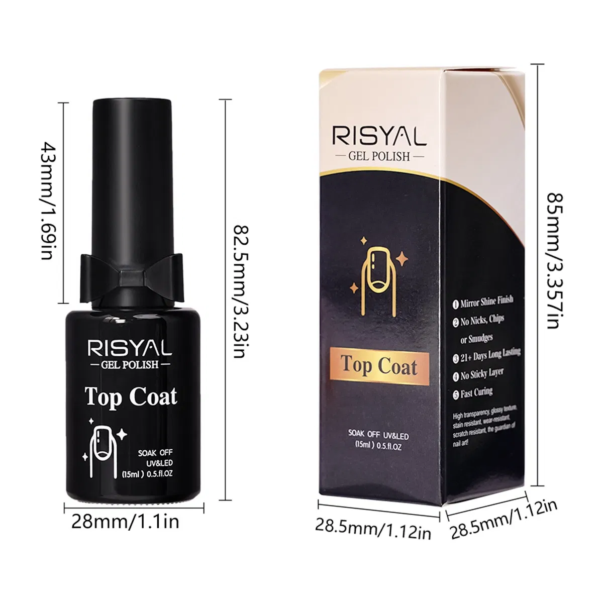 Professional Salon Gel Polish Set 60 Colors with Rubber Base Coat and No Wipe Top Coat