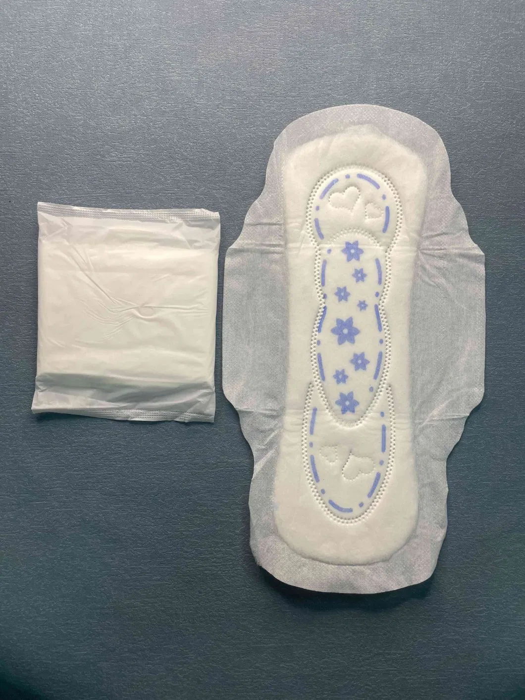 China Daily Use 100% Organic Cotton Soft Whispering Sanitary Napkin Feminine Pad