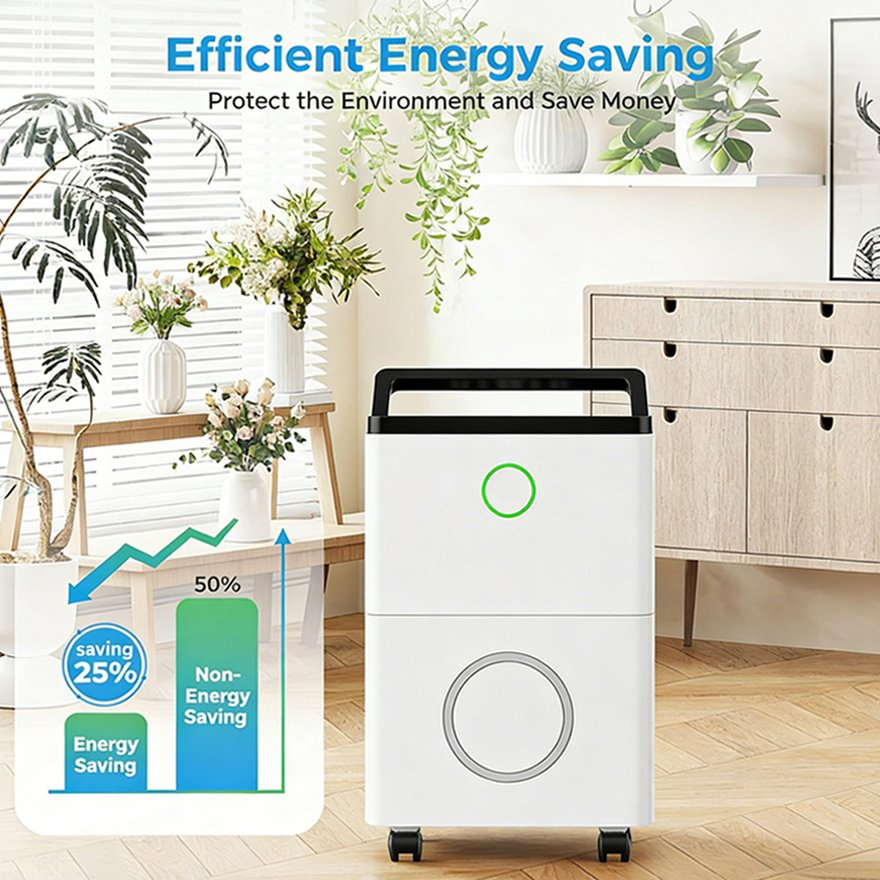 Smart LED Display Dehumidifier with Whisper Quiet Operation