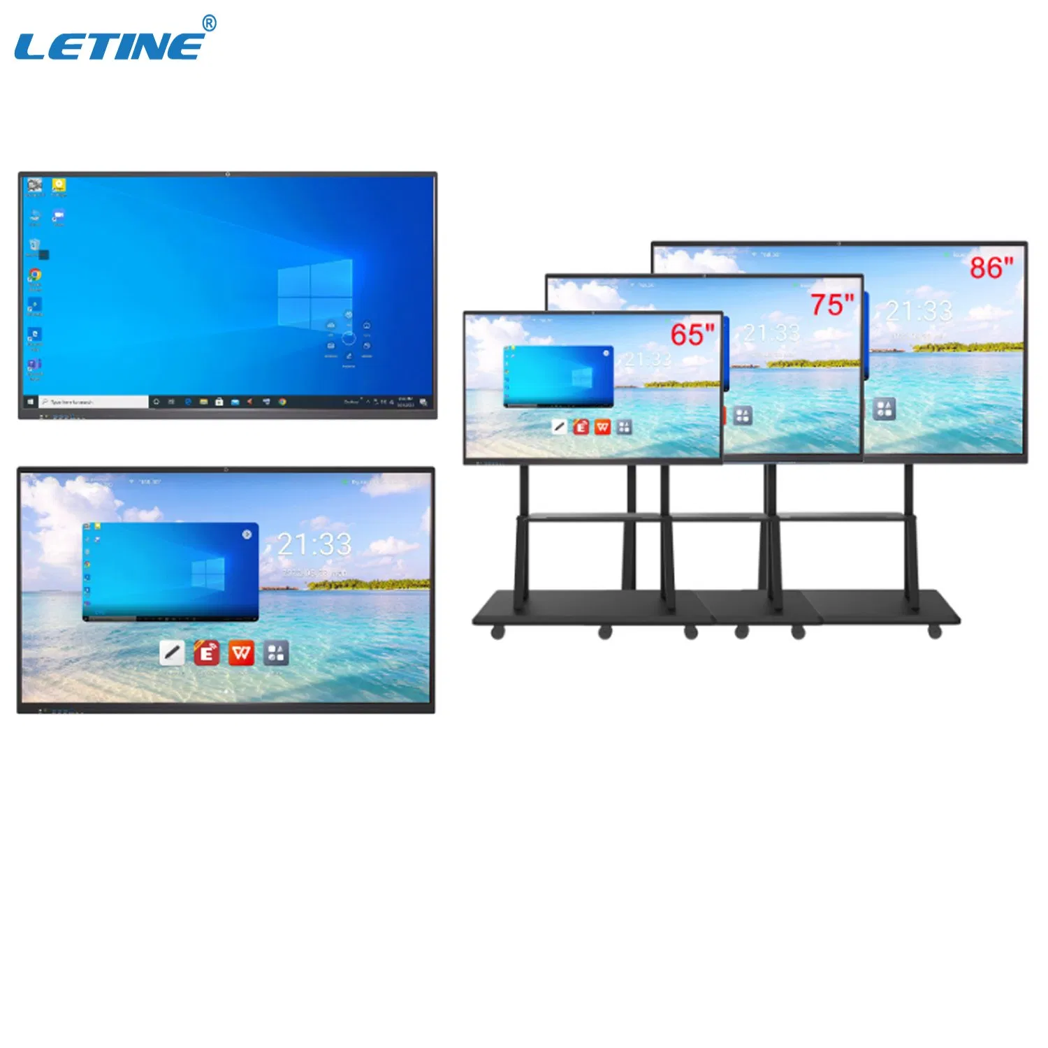 Indoor Flat Panel Screen 4K Smart Digital Board Interactive Whiteboard