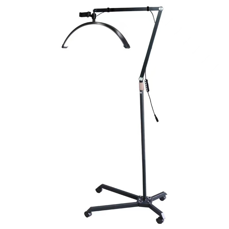 28 Inch Pulley Half-Moon Beauty Lamp, LED Floor Lamp for Lash Extension, Arch Lash Lighting for Beauty Salon