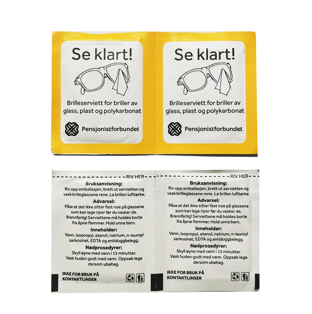 Pre-Moistened Lens Cleaning Towelette New Improved Formula Anti Fog Wet Wipes for Glasses