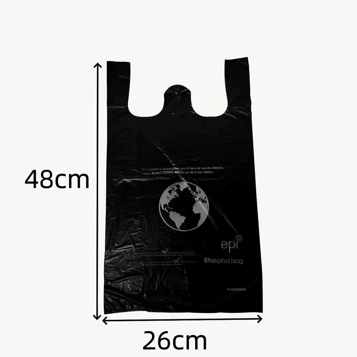 100% Customizable Biodegradable High-Quality Manufacturer Wholesale Black Plastic T-Shirt Vest Tote Bag