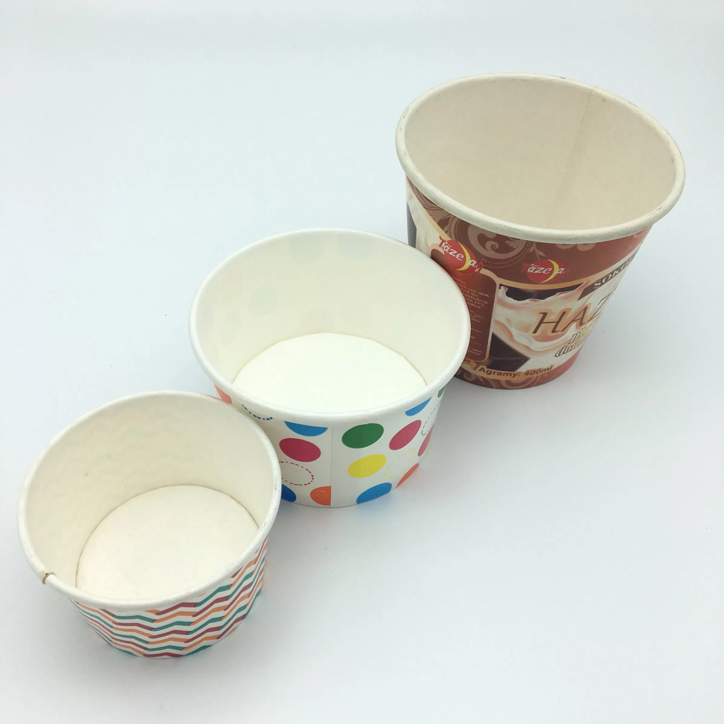 Custom Ice Cream Cups with Dome Lids Available in Multiple Sizes Double PE Coated for Leak and Water Resistance