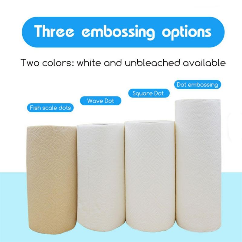 Pure Bamboo White Kitchen Roll Recycled Material Kitchen Towel Roll