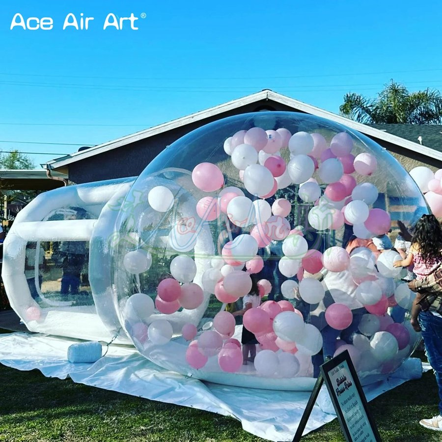 Wholesale Inflatable Bubble House PVC Transparent Tent Outdoor Games with Balloons for Grass or Backyard Fun