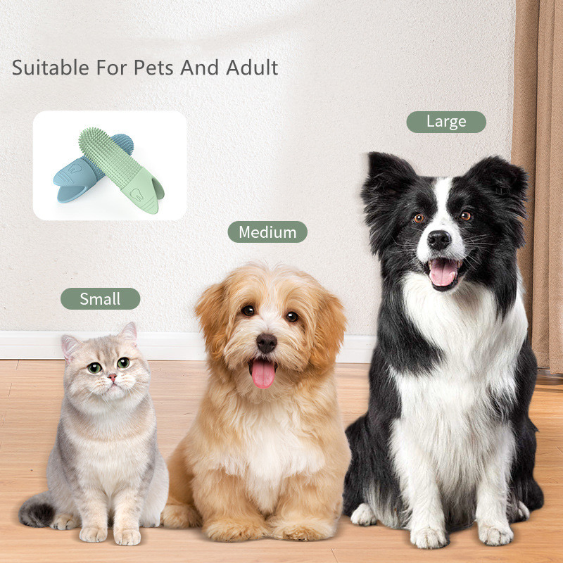 Premium Silicone Dog Toothbrush Finger Brush for Pets