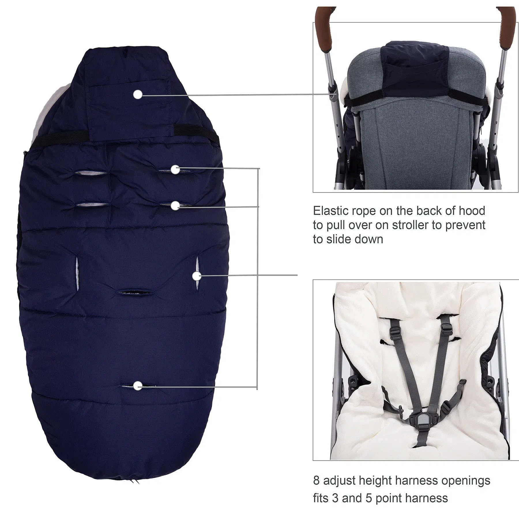 High Satisfaction Outdoor Waterproof Winter Walks Baby Stroller Bunting Bag