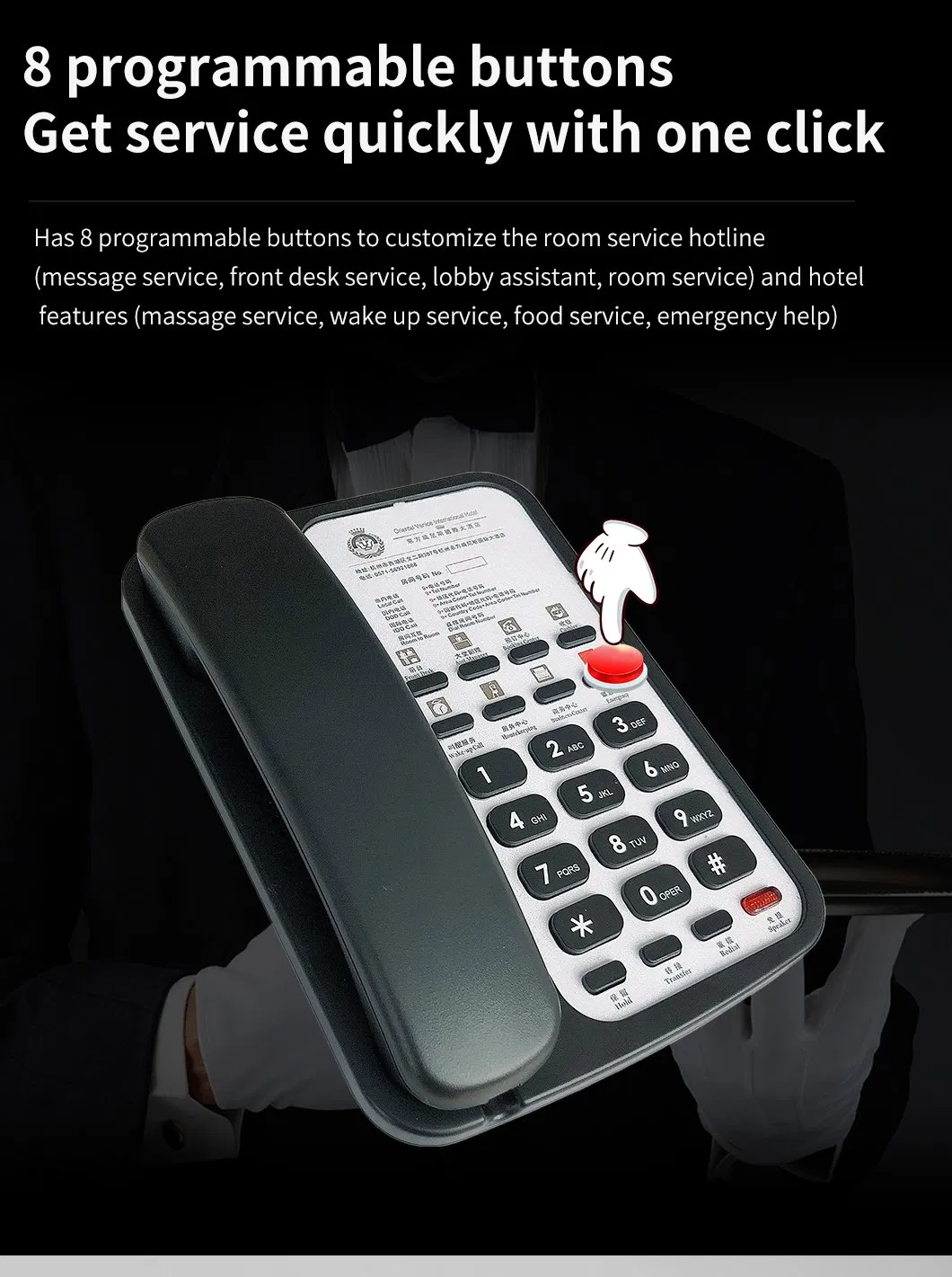 Multifunctional Wired Office & Home Telephone Set Hotel Suitable with Caller ID Corded Telephones for Home & Office Use