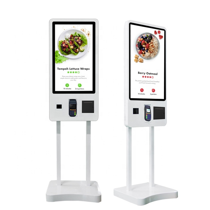 Kfc Mcdonald's Restaurants Fast Food POS System 32inch Touch Screen Self Service Meal Ordering Bill Payment Freestanding Kiosk