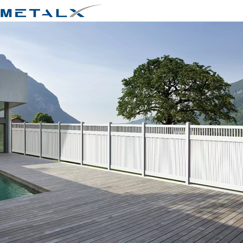Manufacturer Custom Design 6X8 FT Safety White Durable Composite/Plastic Slat/Vinyl/Privacy/PVC Fence for Residential/House/Garden/Outdoor/Swimming Pool/Yard
