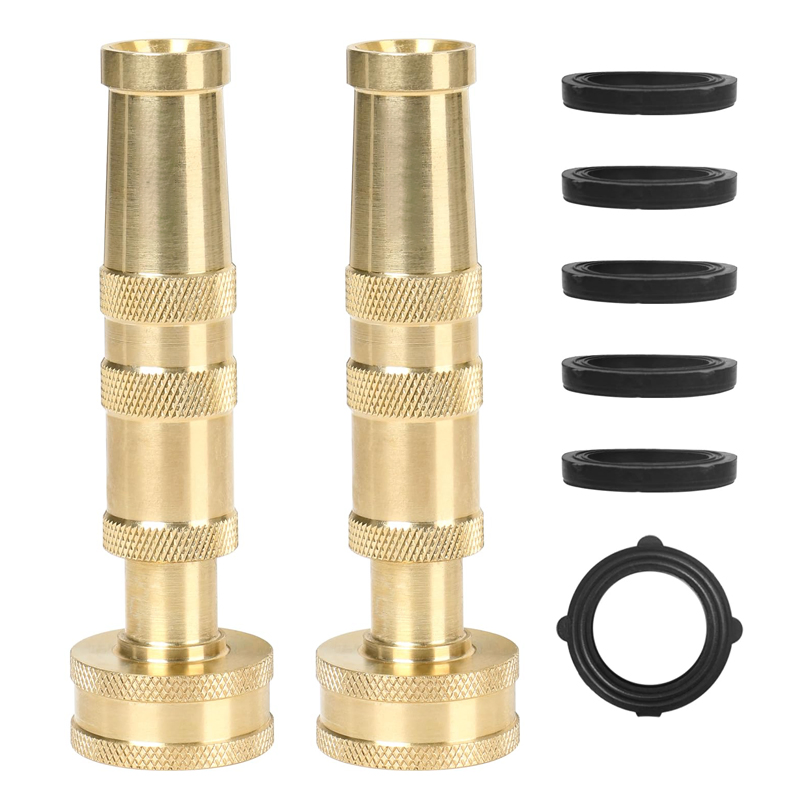 Adjustable Power Sprayer Brass Twist Garden Hose Nozzle