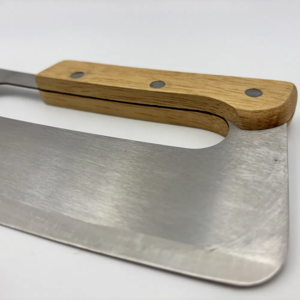 Stainless Steel and Acacia Wood Pizza Cutter Vegetable Chopper Vegetable Slicer