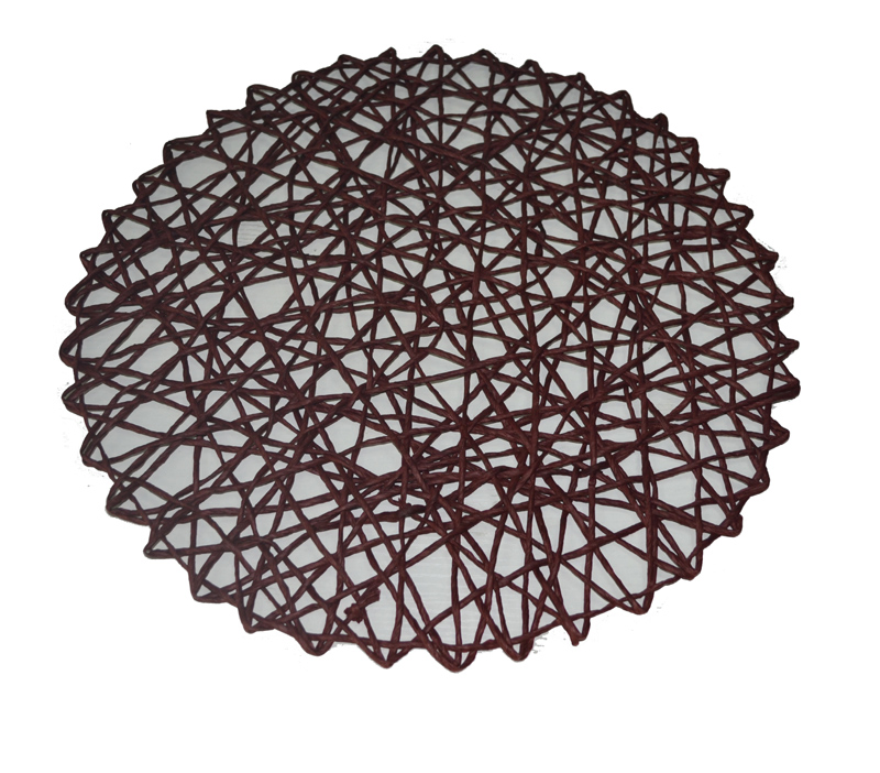 Handmade Nest Round FSC Paper Rope Straw Double Color Mixed Tableware Placemats