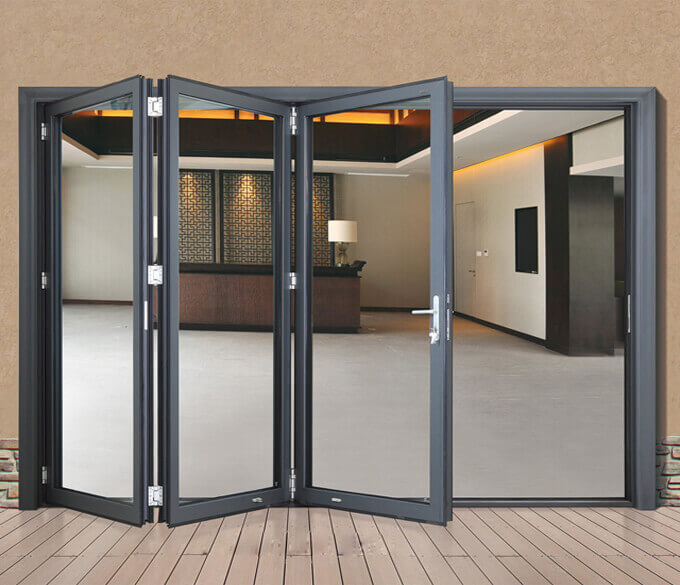 Bi-Fold Bifold Glass Sliding Folding Glass Patio Door Window