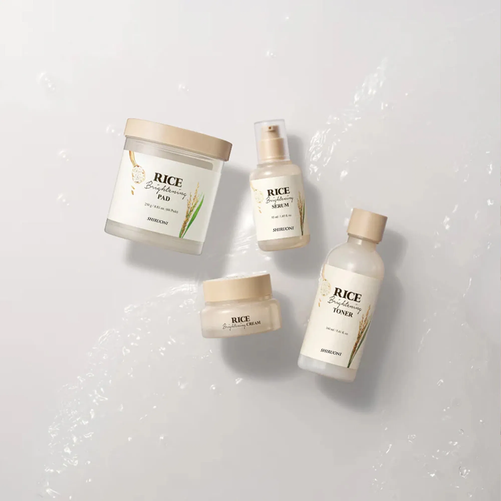 OEM/ODM Rice Ceramide Hydrating Toner Moisturizing Glow Skincare Set