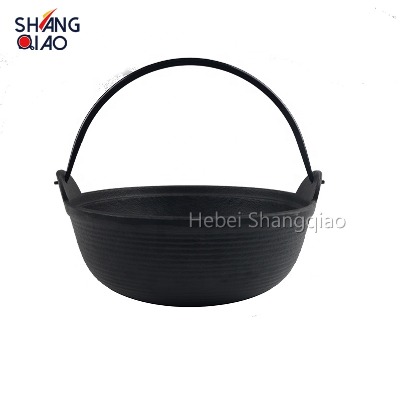 Cast Iron Sukiyaki Fusion Pot Nabe Mono Hot Pot with Wooden Lid