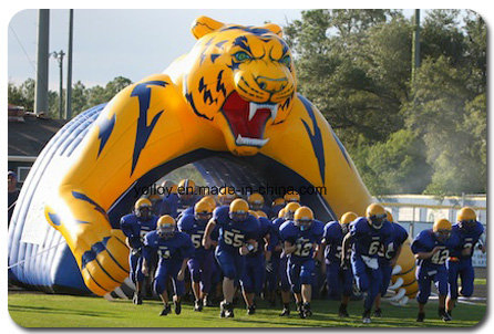Inflatable Tiger Mascot Tunnel Tent as Sport Entrance