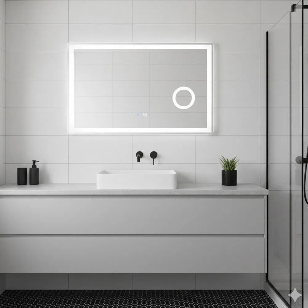 Умное LED-зеркало с сенсорным экраном для ванной