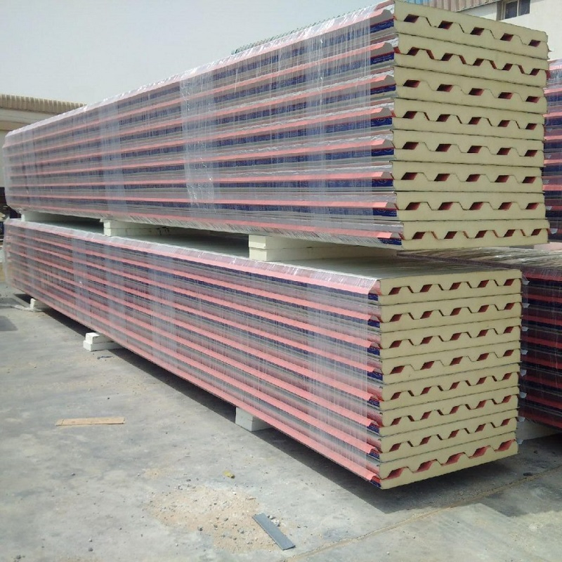 Insulated Metal Siding Prefabricated 50/75mm EPS Sandwich Panel/PU Wall Board/Fireproof Roof Panel