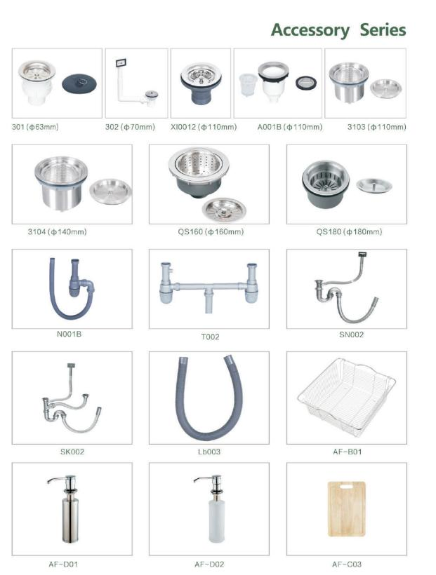 Wsd15050 Wholesale Single Bowl with Drain, Double Board Kitchen Sink Double Board