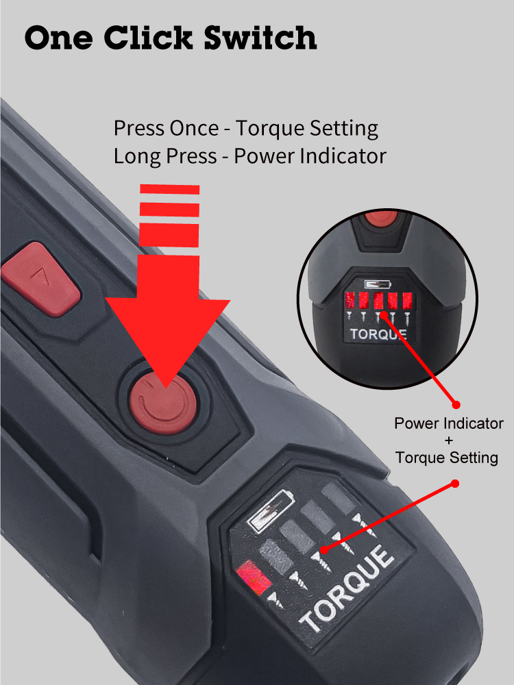 Kcs217 3.6V Lithium Battery Cordless Screwdriver Electric Powerful Tools Auto and Manual Use Type-C Charging 5 Torque Setting LED Working Light