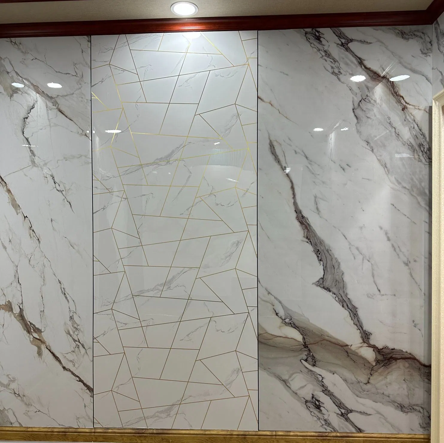 UV Plastic Faux Stone Spc Marmol PVC Marble Sheet Wall Panel