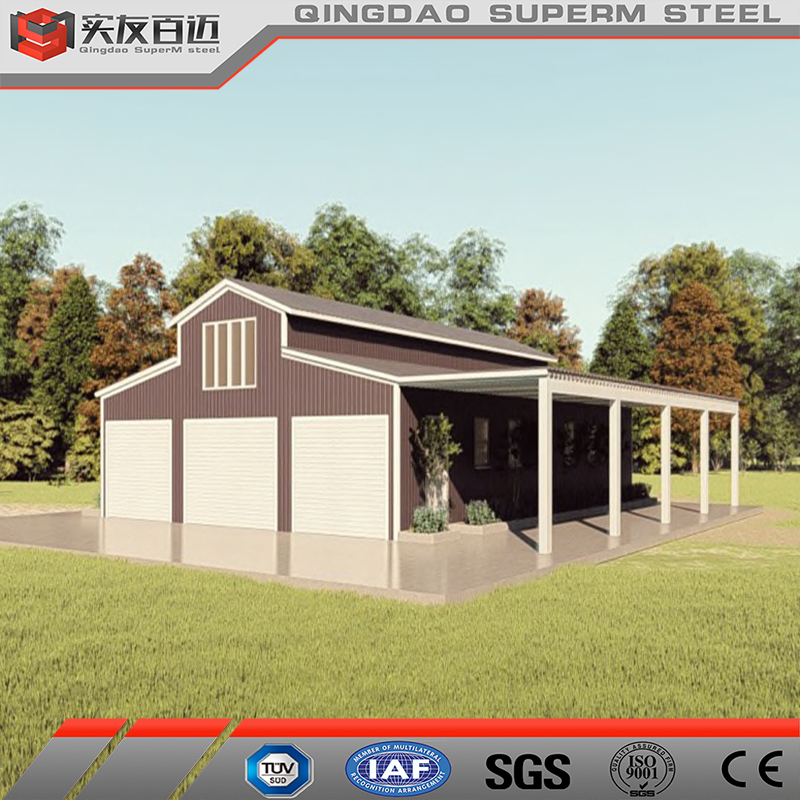 Qingdao Superm Storage Agricultural Pole Metal Barns Prefabricated Steel Structure Barn