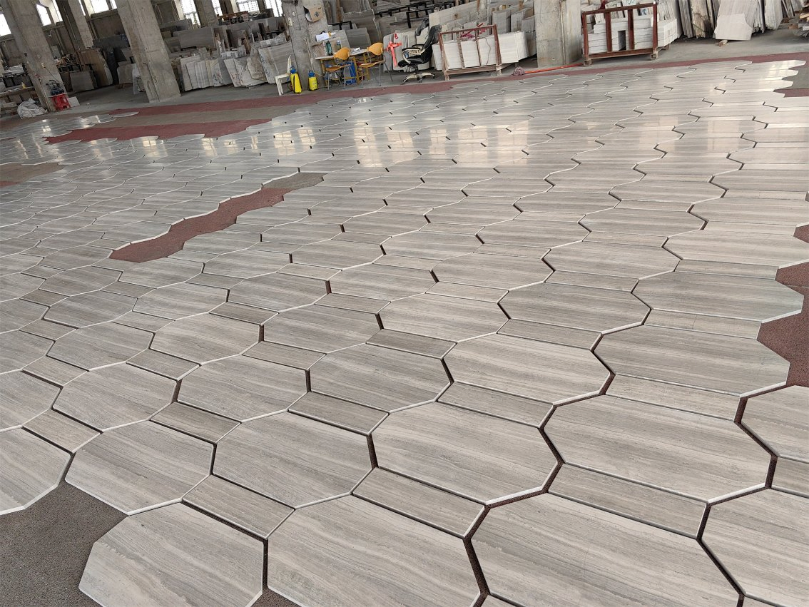 Natural Stone Marble Grey Wood Marble Decoration Material for Wall Cladding