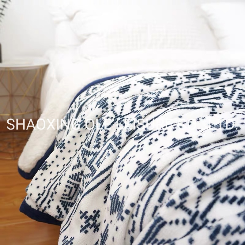 Warm and Soft Sherpa Blanket with Christmas Pattern