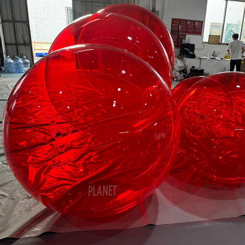Airtight Transparent Inflatable Red PVC Ball