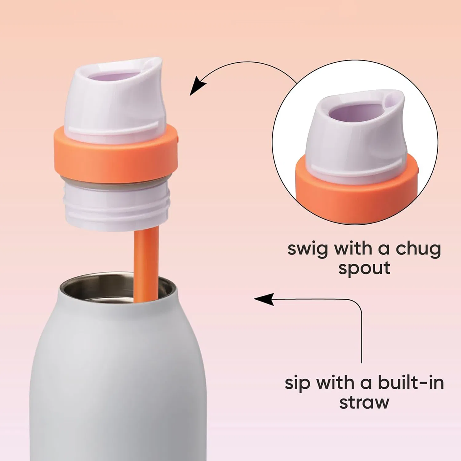 High Quality Insulated Stainless Steel Water Bottle Tumbler BPA-Free with Straw Double Wall Travel Coffee Cup Blue