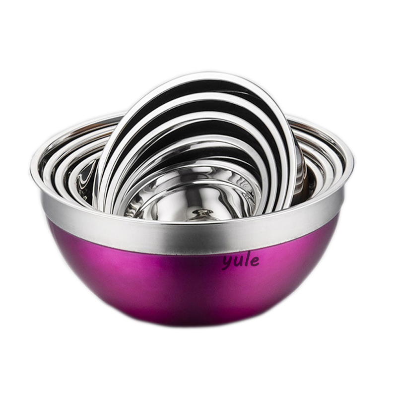 China Factory Professional Manufacturer Colorful Coating Stainless Steel Mixing Bowl