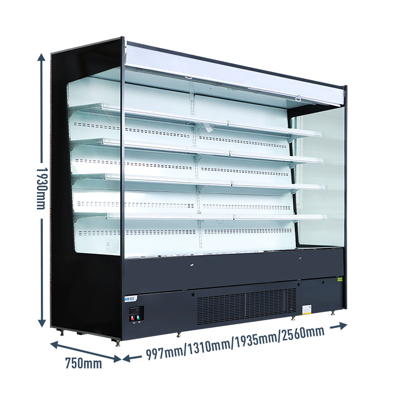 Supermarket Fan Cooling Adjustable Shelves Vegetable Fruit Showcase Air Chiller Multideck Open Display Refrigerator