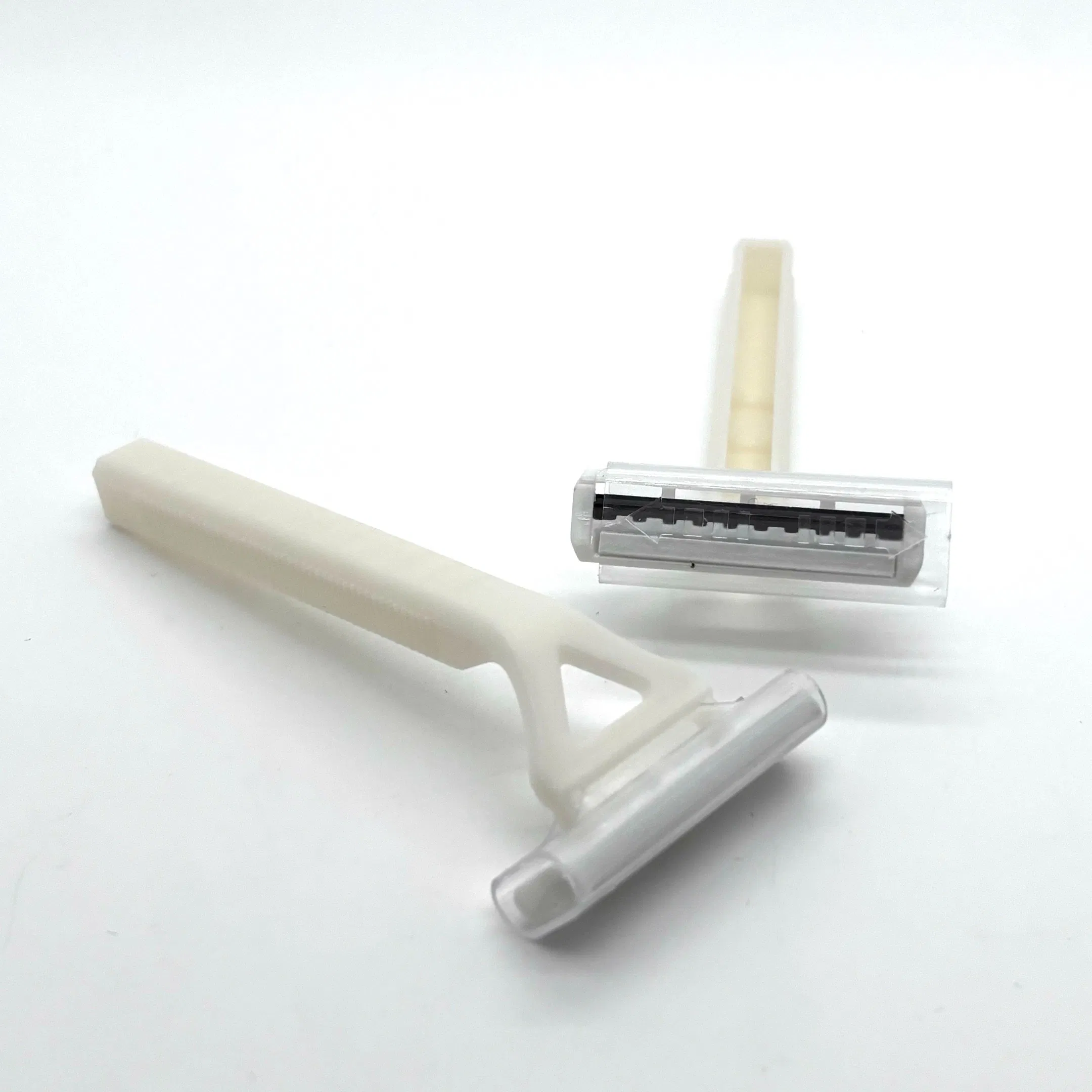 Disposable Hotel Shaving Razor - White Plastic Handle with Double-Layer Stainless Steel Blades 06