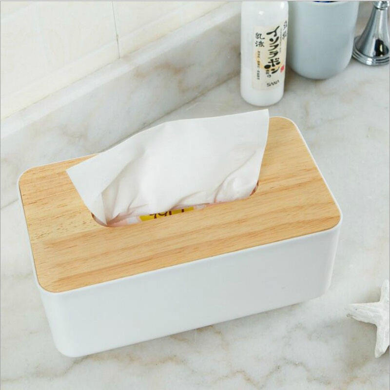 Bamboo Lid Organizer for Rectangular Plastic Napkin Holder Design