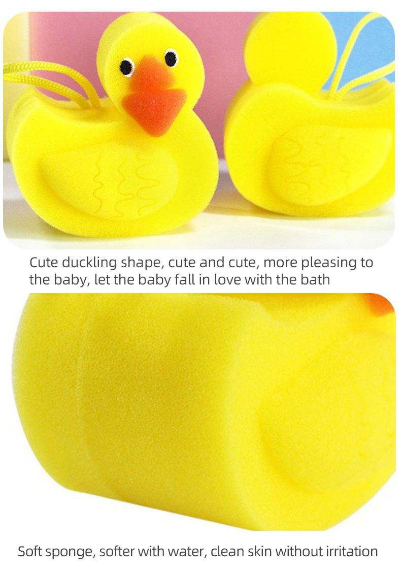 Cute Kids Duck Shape Bath Cleaning Magic Dish Wash Bath Beauty Make up Makeup Sponge