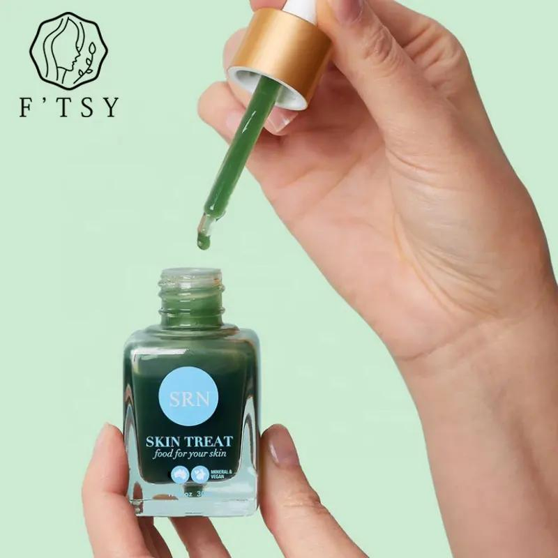 Private Label Vegan Healing Antioxidant Anti Redness Minty Green Smoothie Face Serum