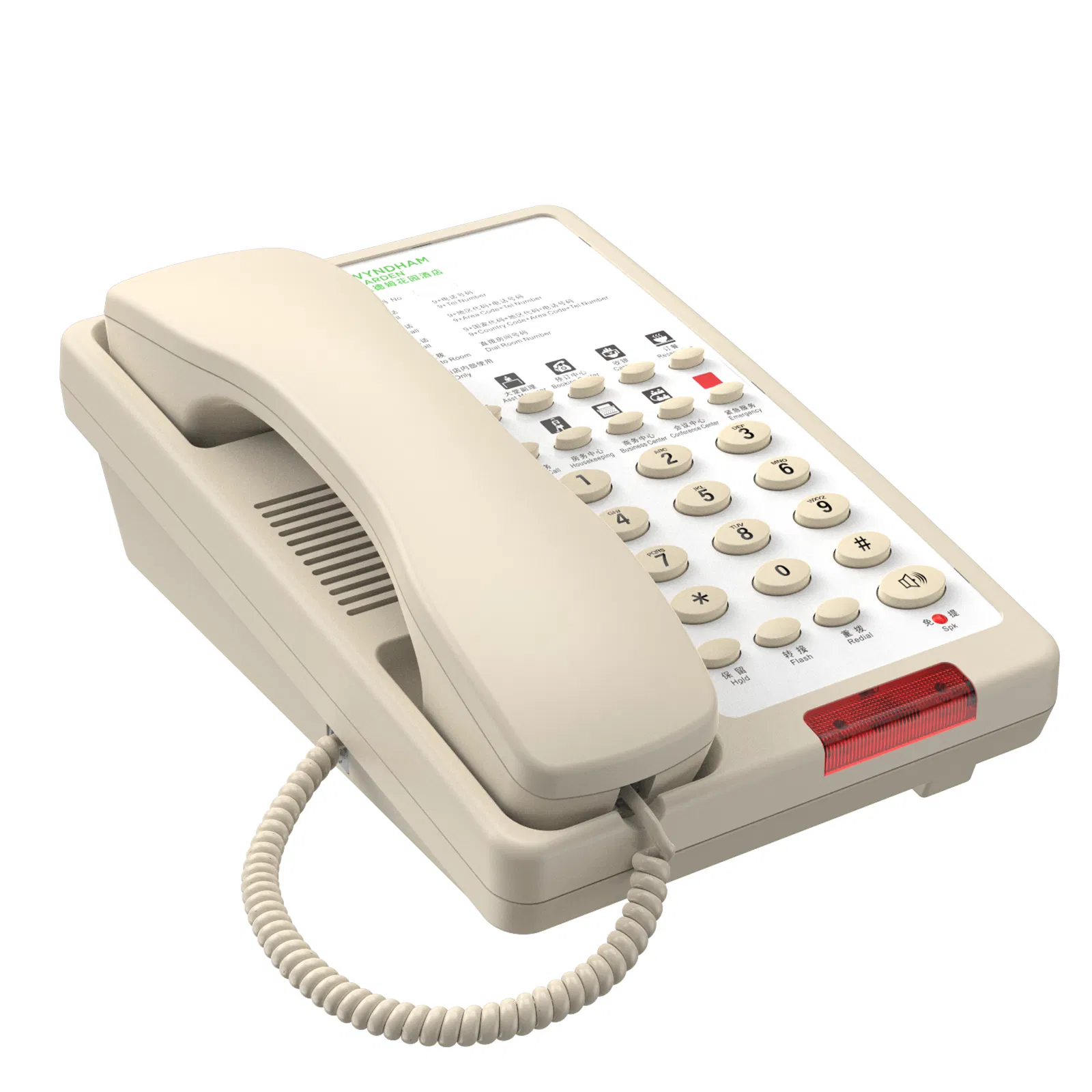 Premium Hotel Room Telephone with Emergency Bathroom Features